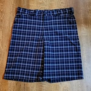 Gently Loved plaid Under Armor shorts 36 waist men's gray and black in color